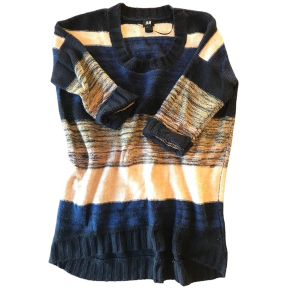 H&M | Baggy Striped Hi-Low Sweater Tunic Size S/M - Picture 2 of 5